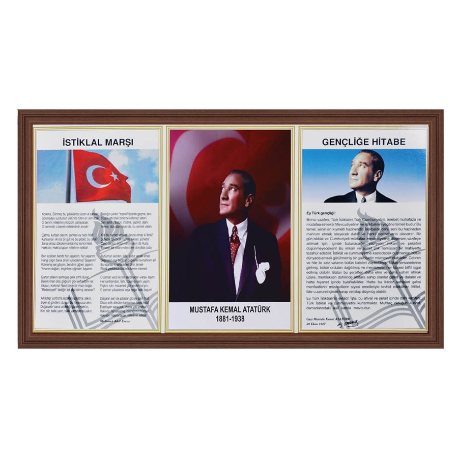 45x90 Üçlü Milli Levha Mdf Çerçeveli