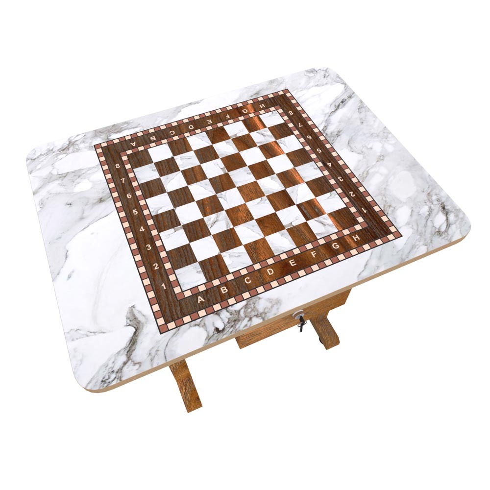60x80 Ahşap Ayaklı Satranç Masası