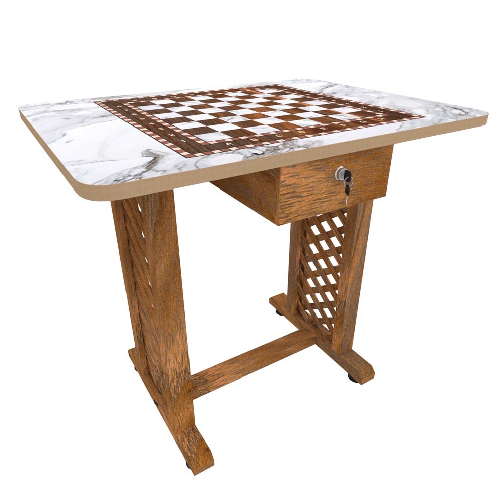 60x80 Ahşap Ayaklı Satranç Masası