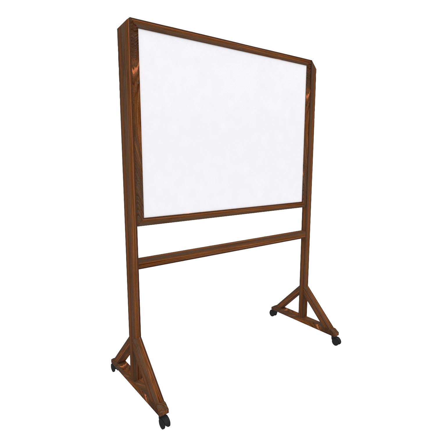 90x120 Ahşap Ayaklı Çift Taraflı Beyaz Yazı Tahtası