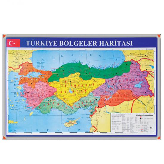 70x100 Türkiye Fiziki Haritası Metal Çerçeveli