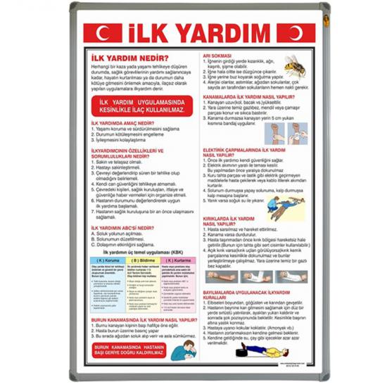 50x70 İlkyardım Panosu Metal Çerçeveli